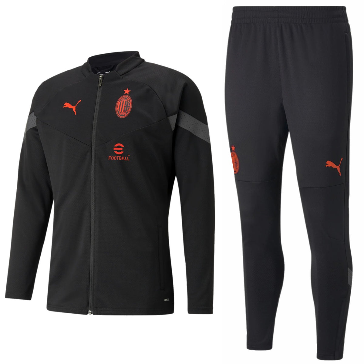 Adidas A.C. Milan Track Suit Pants + Jacket Set Black Olive