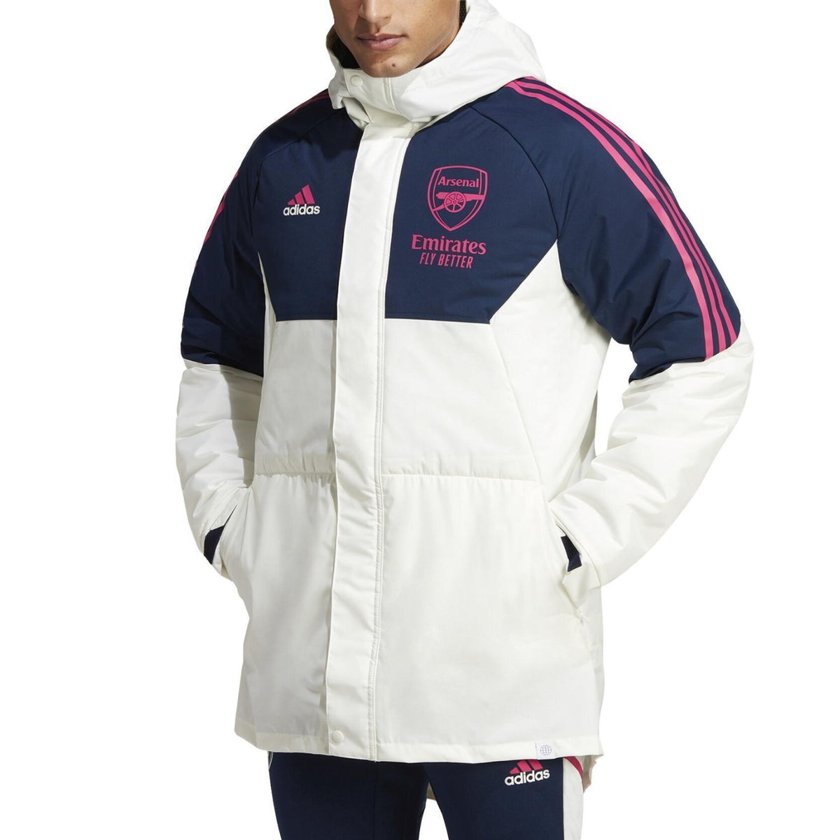 Arsenal FC Soccer parka down jacket 2023 white/blue - Adidas 