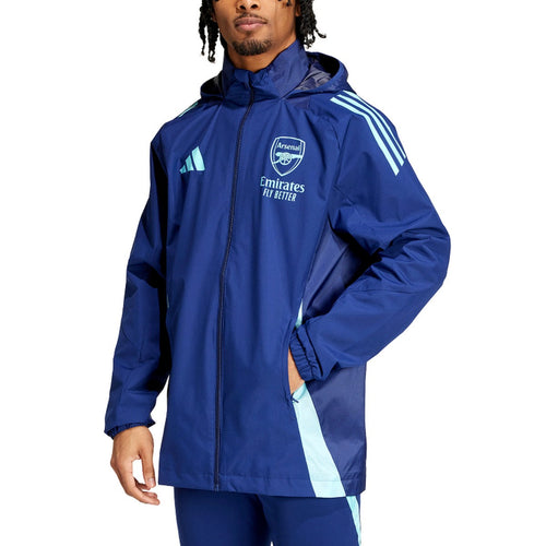 Arsenal FC navy blue soccer training rain jacket 2024/25 - Adidas