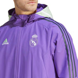 Real Madrid soccer training rain jacket 2023 purple - Adidas