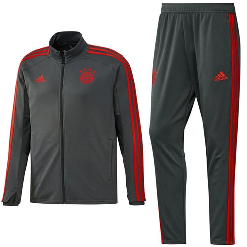 Bayern Munich grey training players Soccer tracksuit 2018/19 - Adidas - SoccerTracksuits.com