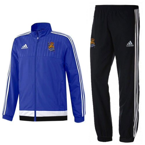 Real Sociedad Training/Presentation Soccer Tracksuit 2015/16 - Adidas - SoccerTracksuits.com