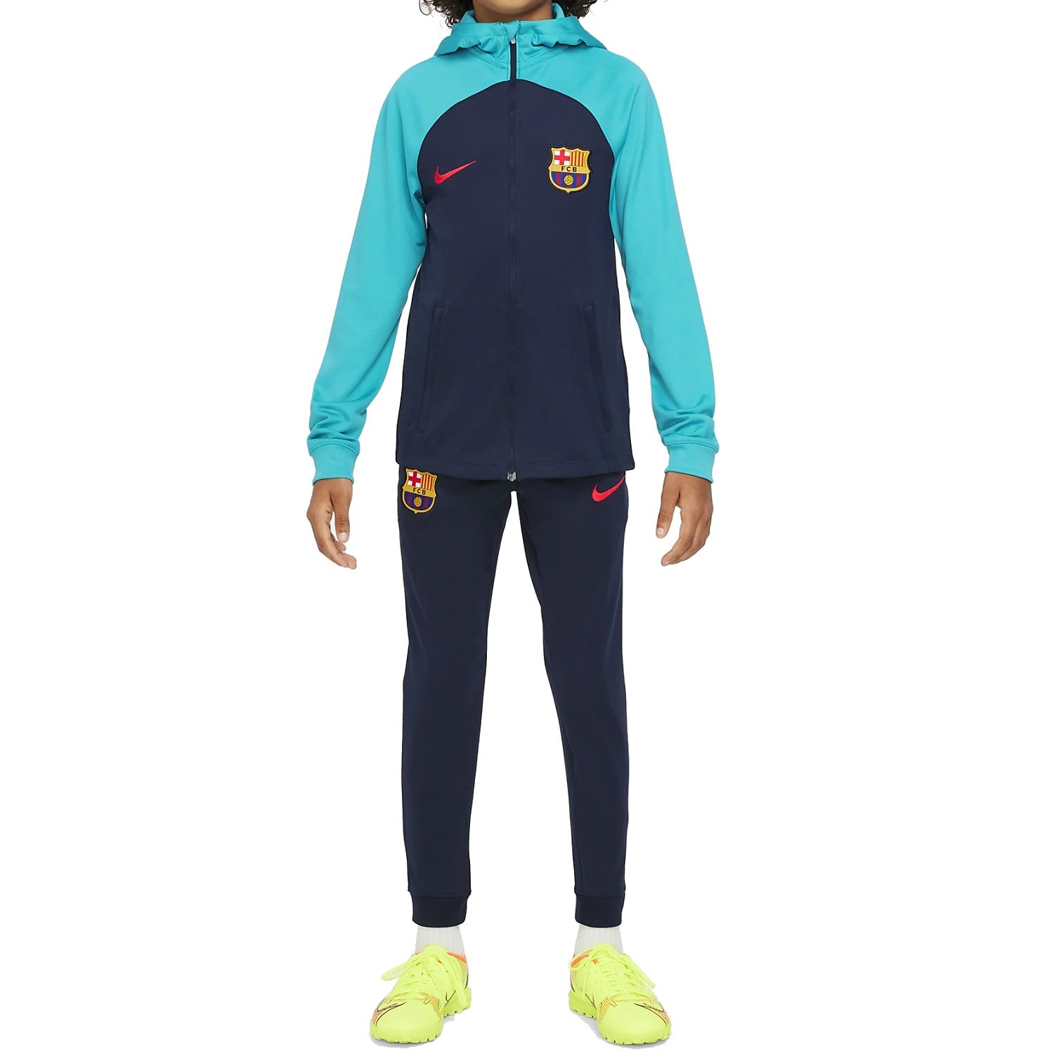 hooded 2022/23 Kids Soccer tracksuit Nike Barcelona FC presentation - - –