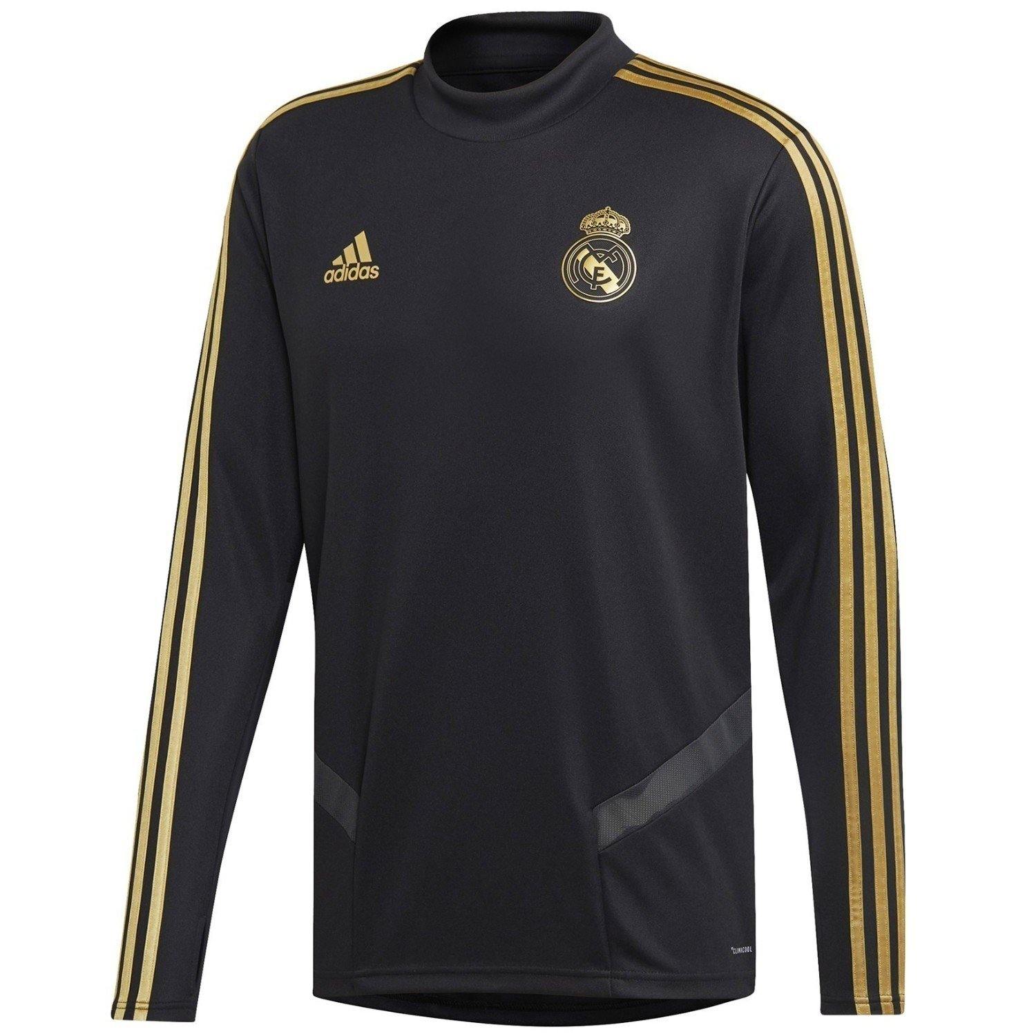 ADIDAS TEKA Real Madrid BLACK/GOLD Stripe Soccer Jersey SIZE XL Mint!