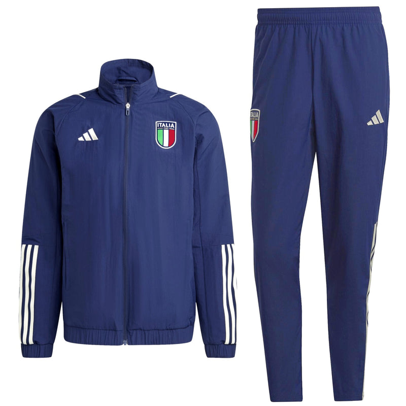 Italy training presentation Soccer tracksuit 2023/24 navy - Adidas ...
