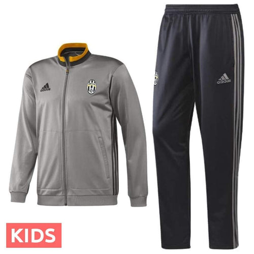 Kids - Juventus grey Training Soccer Tracksuit 2016/17 - Adidas - SoccerTracksuits.com