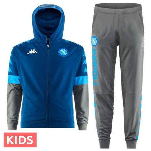 Kids - SSC Napoli UCL hooded presentation soccer tracksuit 2019/20 - Kappa - SoccerTracksuits.com